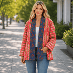 Kimono Agni Doble Faz Edición Especial Azul Floral - BOUTIQUEDELAINDIA