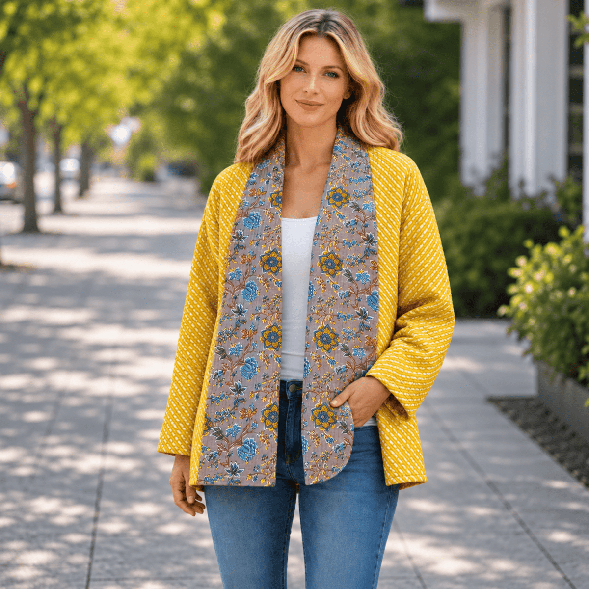 Kimono Agni Doble Faz Edición Especial Gris y Amarillo - BOUTIQUEDELAINDIA
