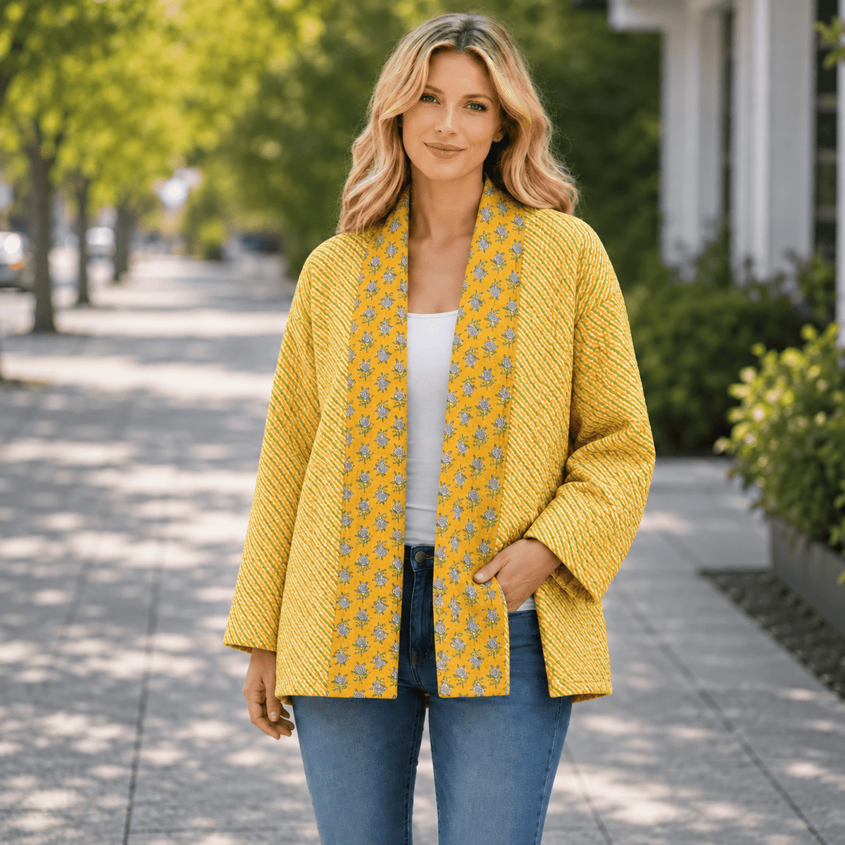 Kimono Agni Doble Faz Edición Especial Amarillo y Verde - BOUTIQUEDELAINDIA