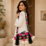 Bolso indio, bolso boho mujer, bordado, bolso con espejos India, cartera Boutique de la India Colombia.