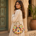 Bolso indio, bolso boho mujer, bordado, bolso con espejos India, cartera Boutique de la India Colombia.