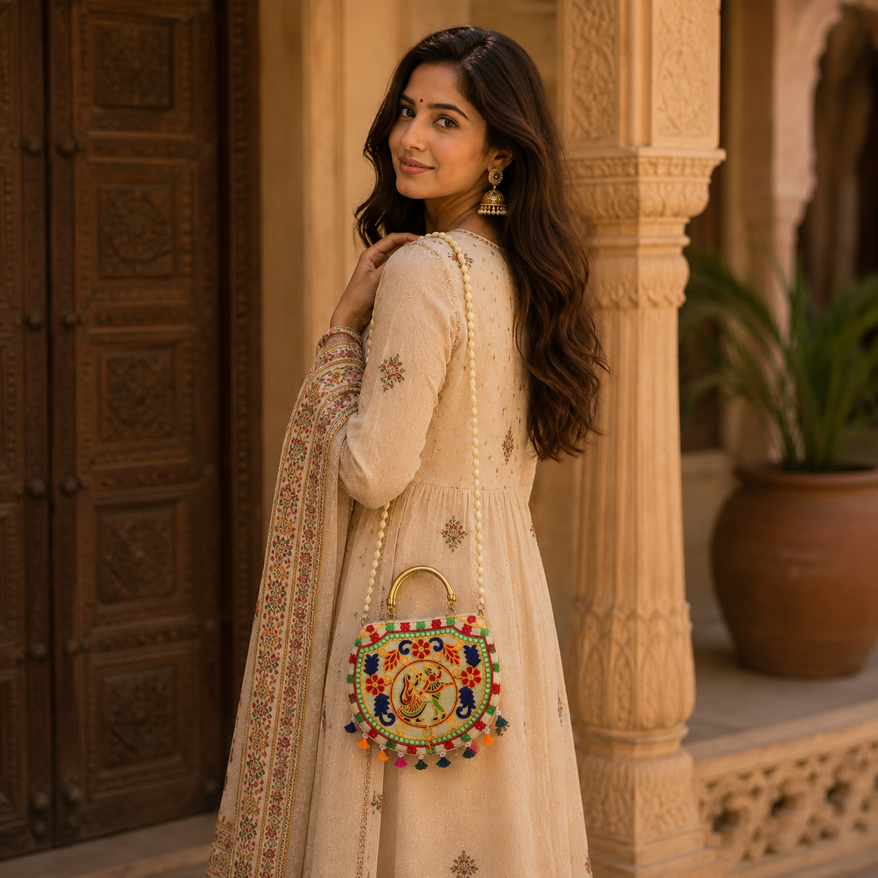 Bolso indio, bolso boho mujer, bordado, bolso con espejos India, cartera Boutique de la India Colombia.