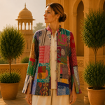 Chaqueta doble faz mujer, seda, reversible, ropa de India, Boutique de la India
