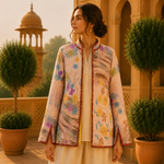 Chaqueta doble faz mujer, seda, reversible, ropa de India, Boutique de la India