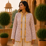 Chaqueta doble faz mujer, seda, reversible, ropa de India, Boutique de la India