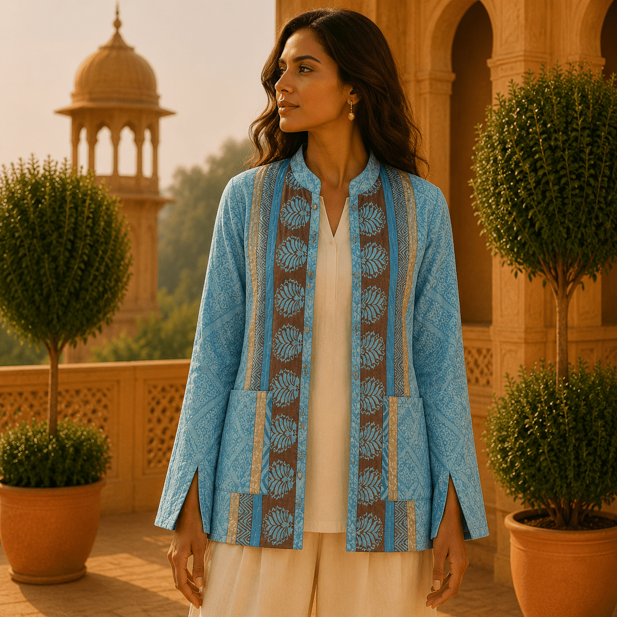 Chaqueta Doble Faz de Seda Bodhi - BOUTIQUEDELAINDIA