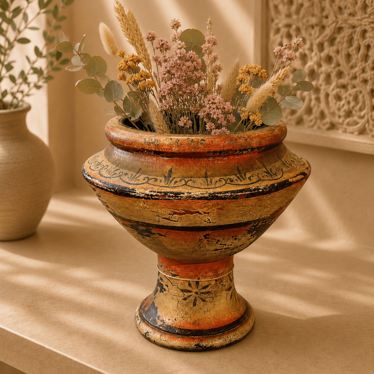 Florero Decorativo Bundi Rústico de la India - BOUTIQUEDELAINDIA