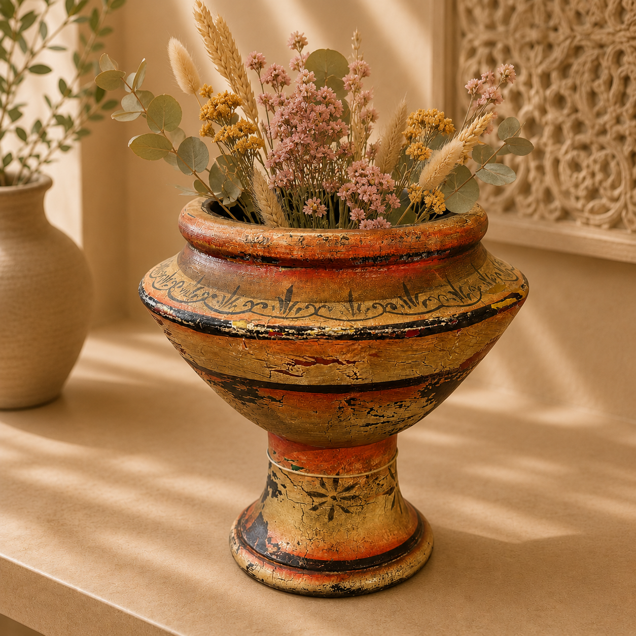 Florero Decorativo Bundi Rústico de la India - BOUTIQUEDELAINDIA