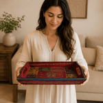 Bandeja Artesanal Mandala Shakti de Madera Pequeña - BOUTIQUEDELAINDIA