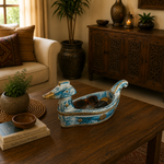 Figura Decorativa Artesanal Mayura, Pavo real sagrado - BOUTIQUEDELAINDIA