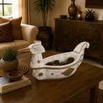 Figura Decorativa Artesanal Shveta Mayura Blanco - BOUTIQUEDELAINDIA