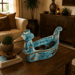 Figura Decorativa Artesanal Shveta Mayura Azul - BOUTIQUEDELAINDIA