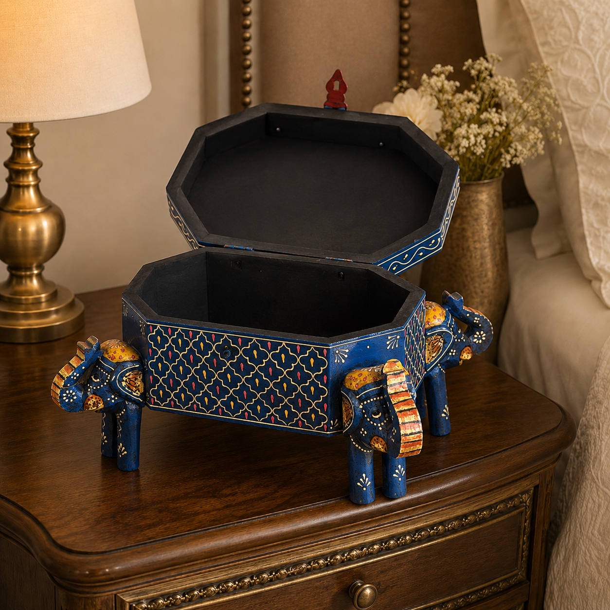 Joyero o Caja Decorativa Gaja Rangoli - BOUTIQUEDELAINDIA
