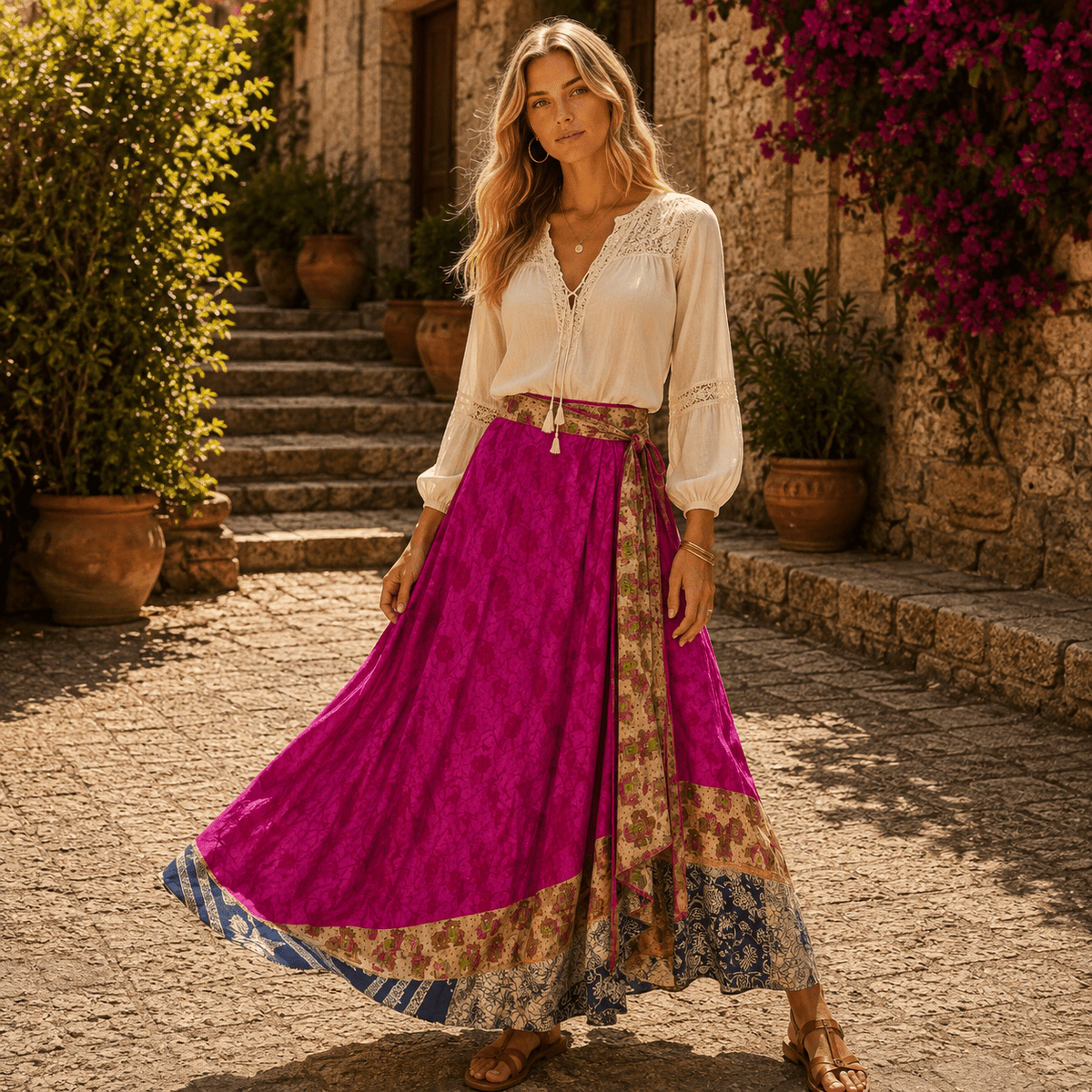 Falda Mágica Doble Faz Loto Colorida - BOUTIQUEDELAINDIA
