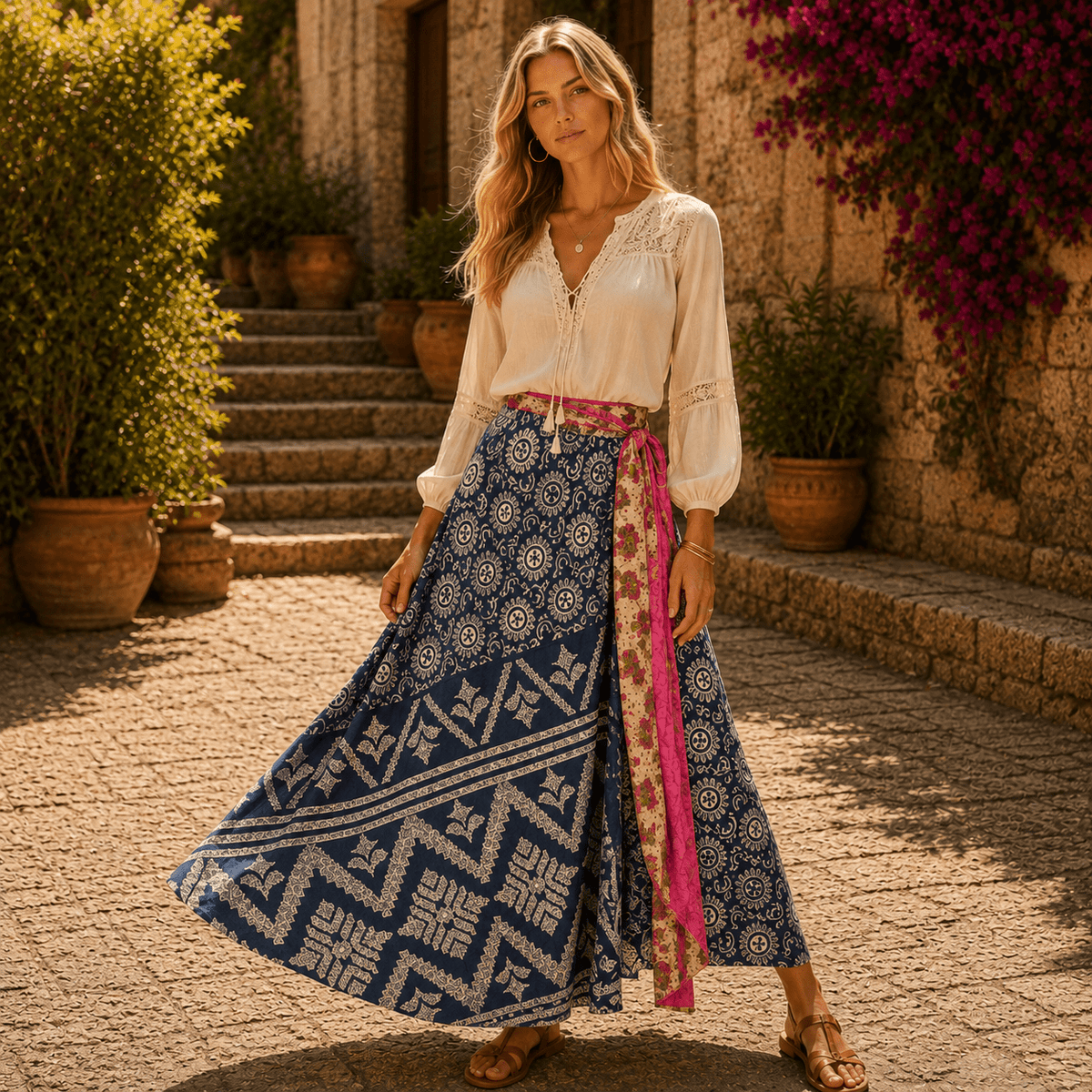 Falda Mágica Doble Faz Loto Colorida - BOUTIQUEDELAINDIA
