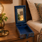 Joyero Artesanal Shringar con Espejo Plegable - BOUTIQUEDELAINDIA