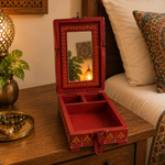 Joyero Artesanal Shringar con Espejo Plegable - BOTIQUEDELAINDIA