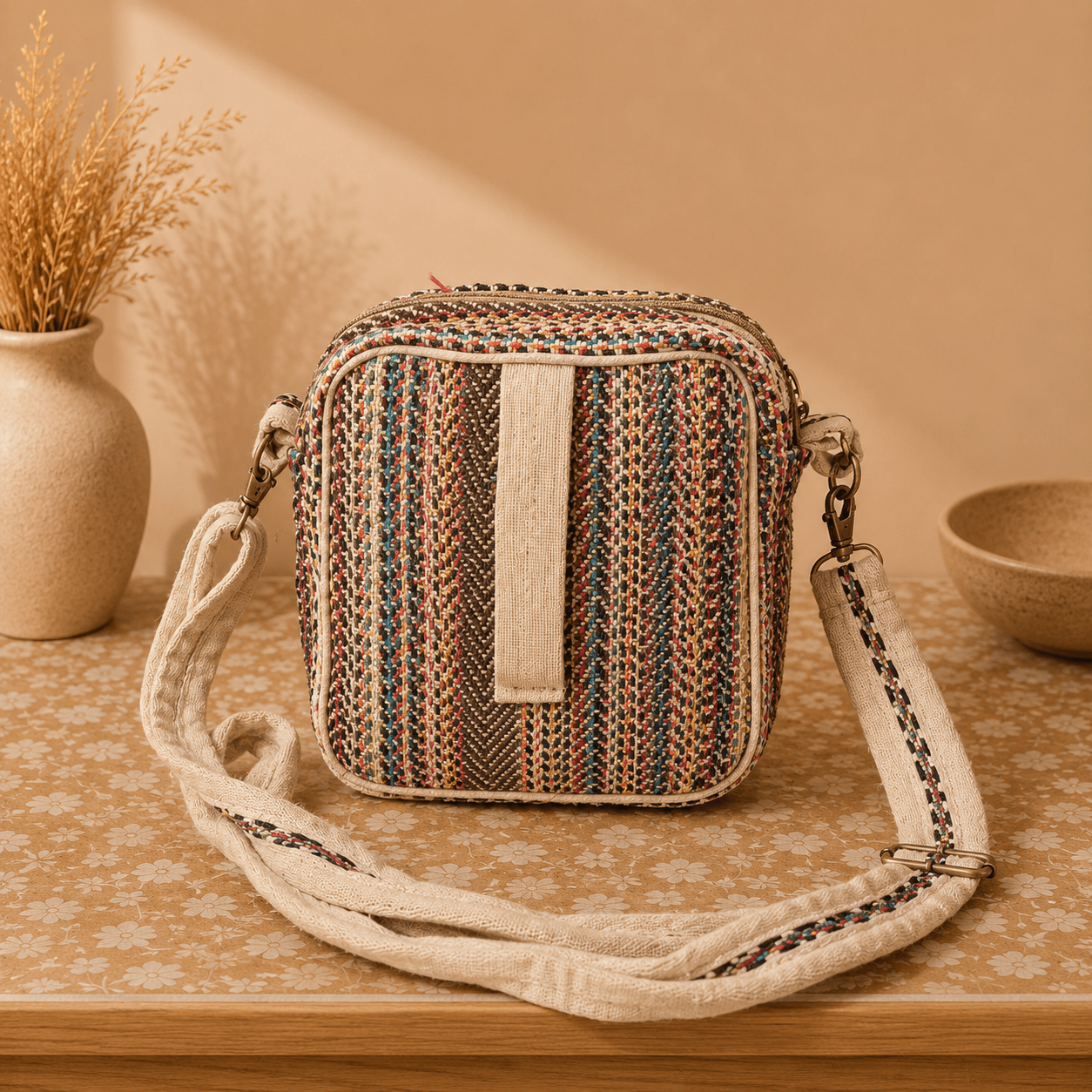 Bolso Bandolera Himalaya de Hemp Multicolor - BOUTIQUEDELAINDIA