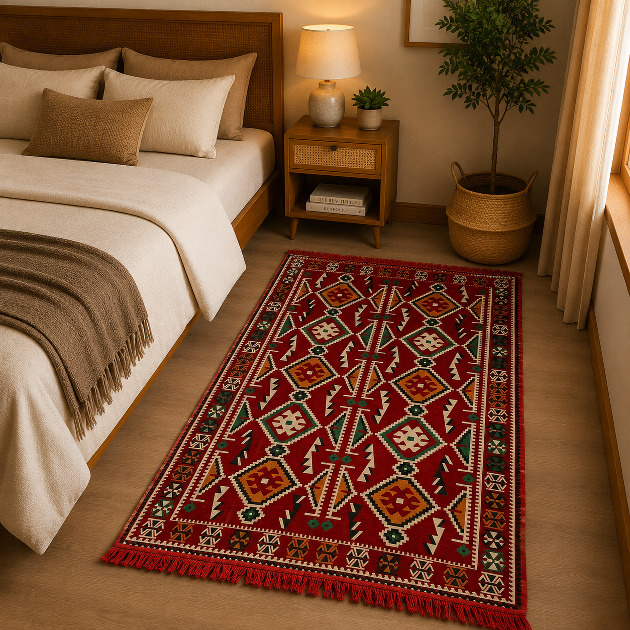Tapete artesanal Hindú, Alfombra Hindú - BOUTIQUEDELAINDIA