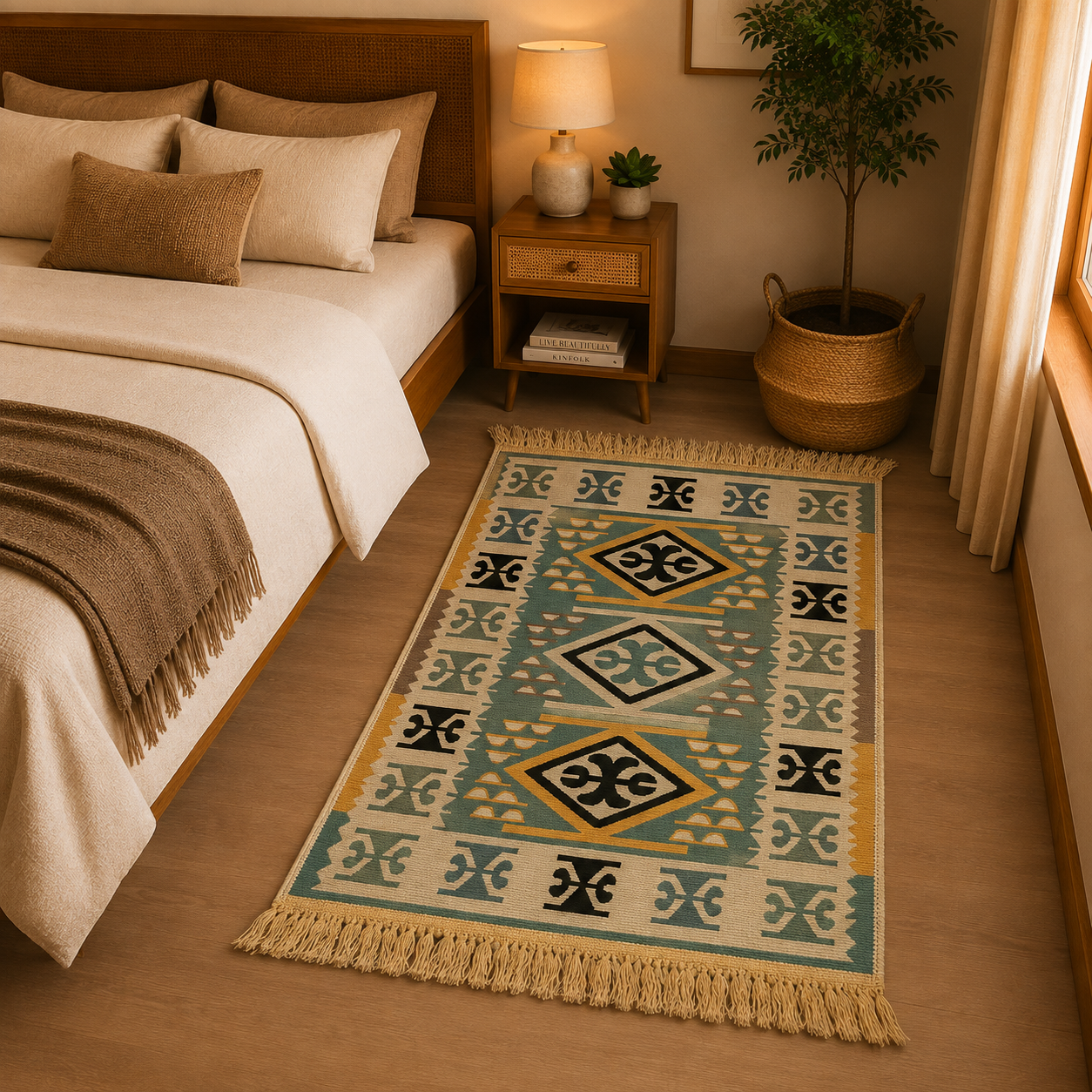 Tapete artesanal Hindú, Alfombra Hindú - BOUTIQUEDELAINDIA