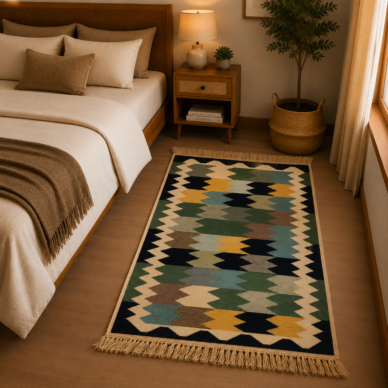 Tapete artesanal Hindú, Alfombra Hindú - BOUTIQUEDELAINDIA