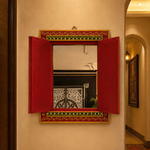 Espejo Decorativo Artesanal con Puertas Pintadas a Mano - BOUTIQUEDELAINDIA