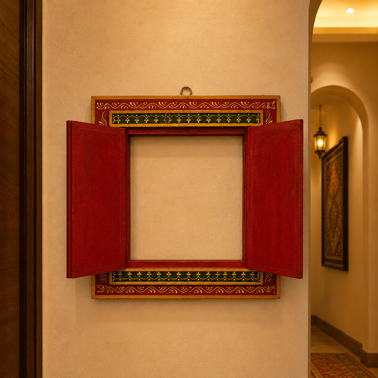 Marco para Espejo o Foto con Puertas Hindú Rojo - BOUTIQUEDELAINDIA
