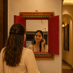 Espejo Decorativo Artesanal con Puertas Pintadas a Mano - BOUTIQUEDELAINDIA