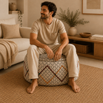 Puff Oriental Bordado de la India - BOUTIQUEDELAINDIAENCOLOMBIA