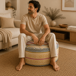 Puff Oriental Bordado de la India - BOUTIQUEDELAINDIAENCOLOMBIA