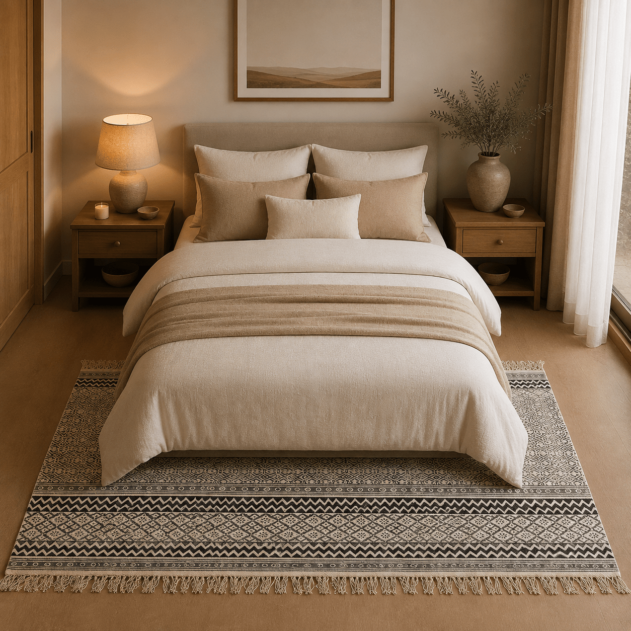 Tapete Artesanal Rudra Ébano Heritage - BOUTIQUEDELAINDIA