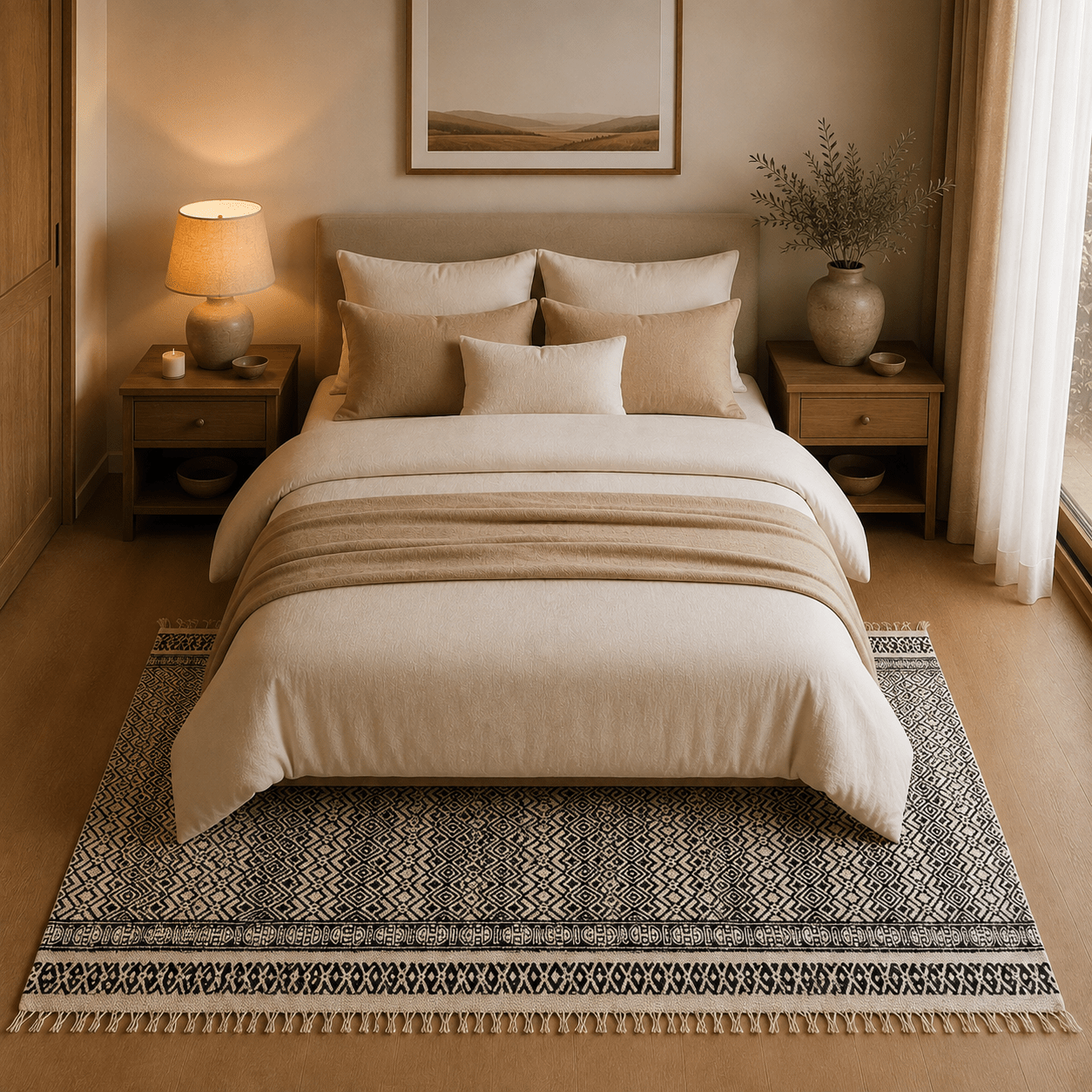 Tapete Artesanal Arav Ébano Heritage - BOUTIQUEDELAINDIA