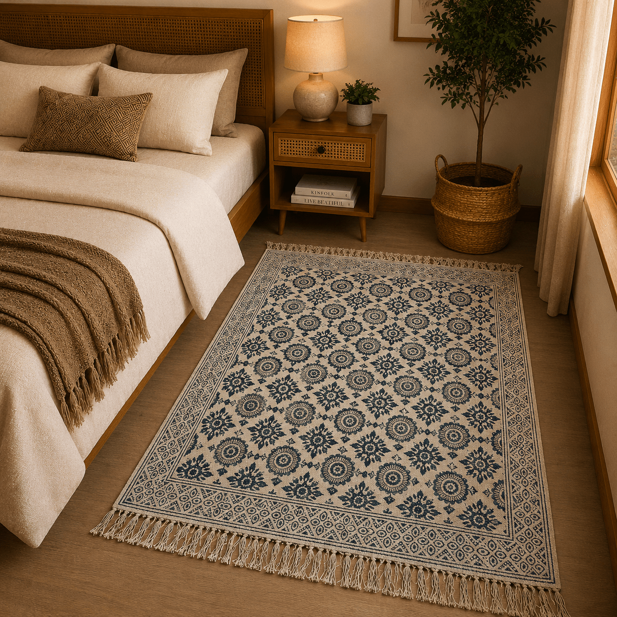 Tapete Artesanal Padma Neel - BOUTIQUEDELAINDIA