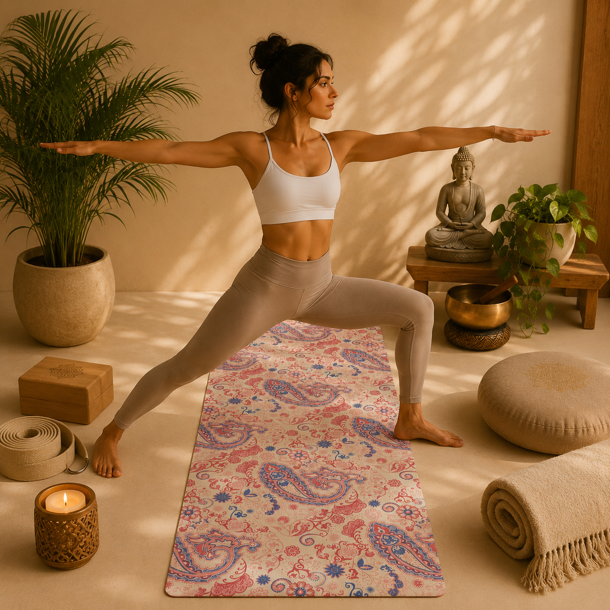 Mat de Yoga con Diseño Paisley con Estuche incluido - BOUTIQUEDELAINDIA