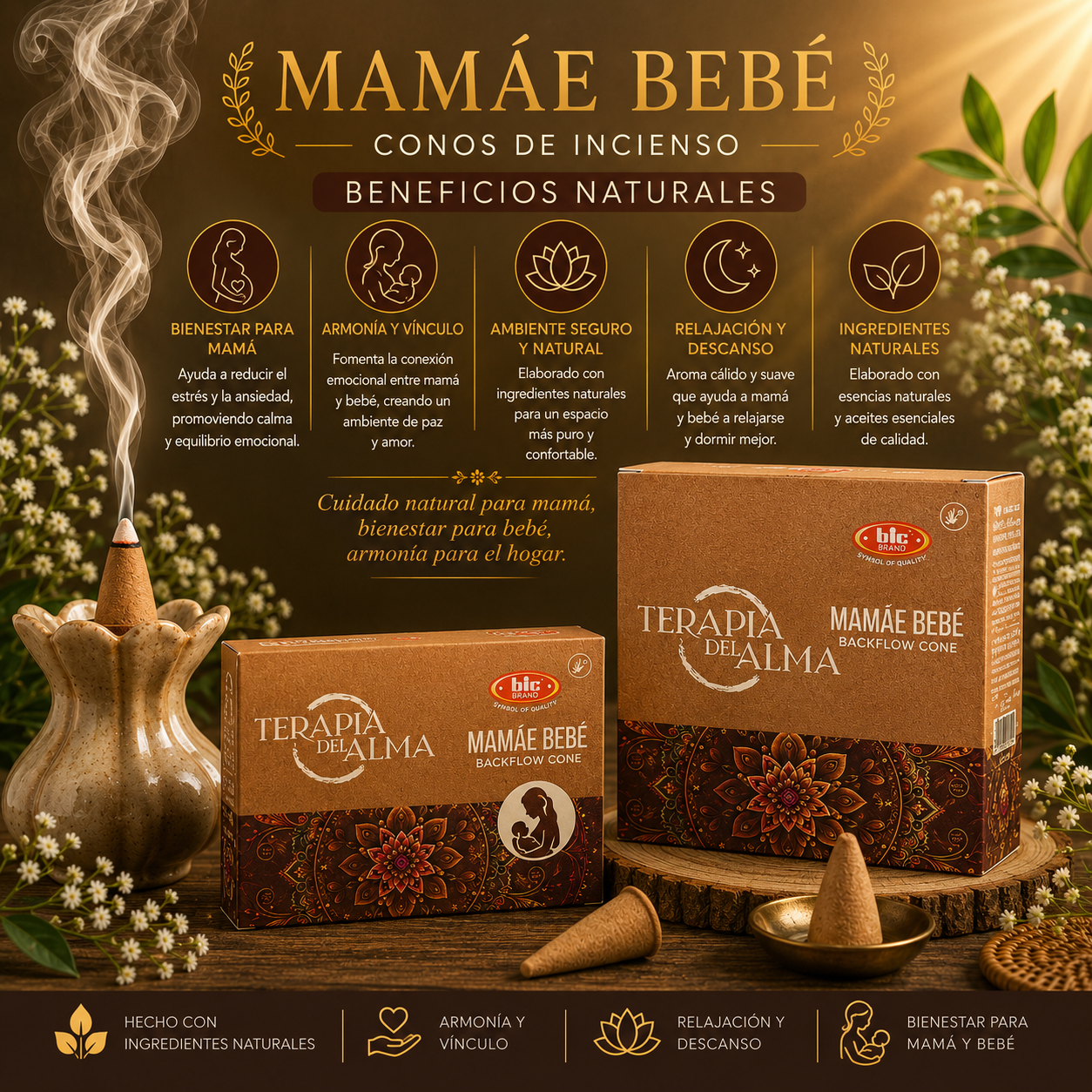 Incienso Bic Cono - Cascada de Mamae Bebe PPM2.4K