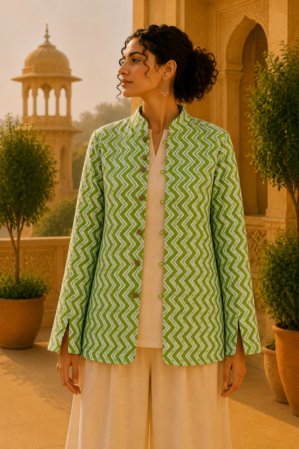 Chaqueta Doble Faz Verde Primavera