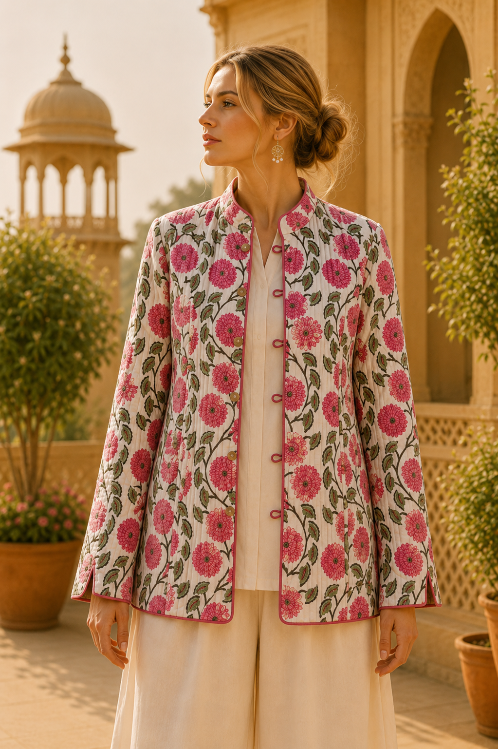 Chaqueta Doble Faz Rosa Lotus