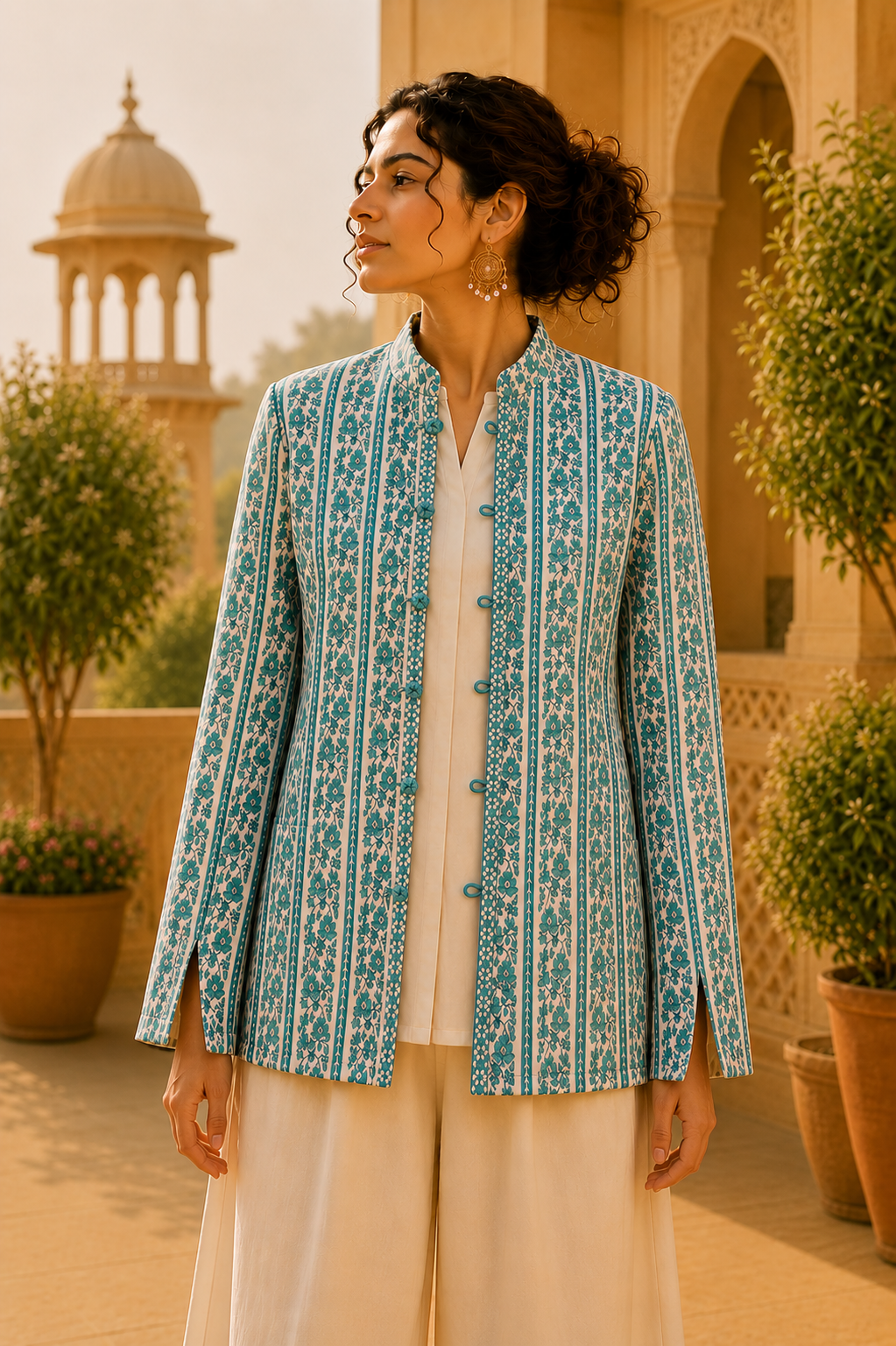 Chaqueta Zigzag Turquesa Jaipur