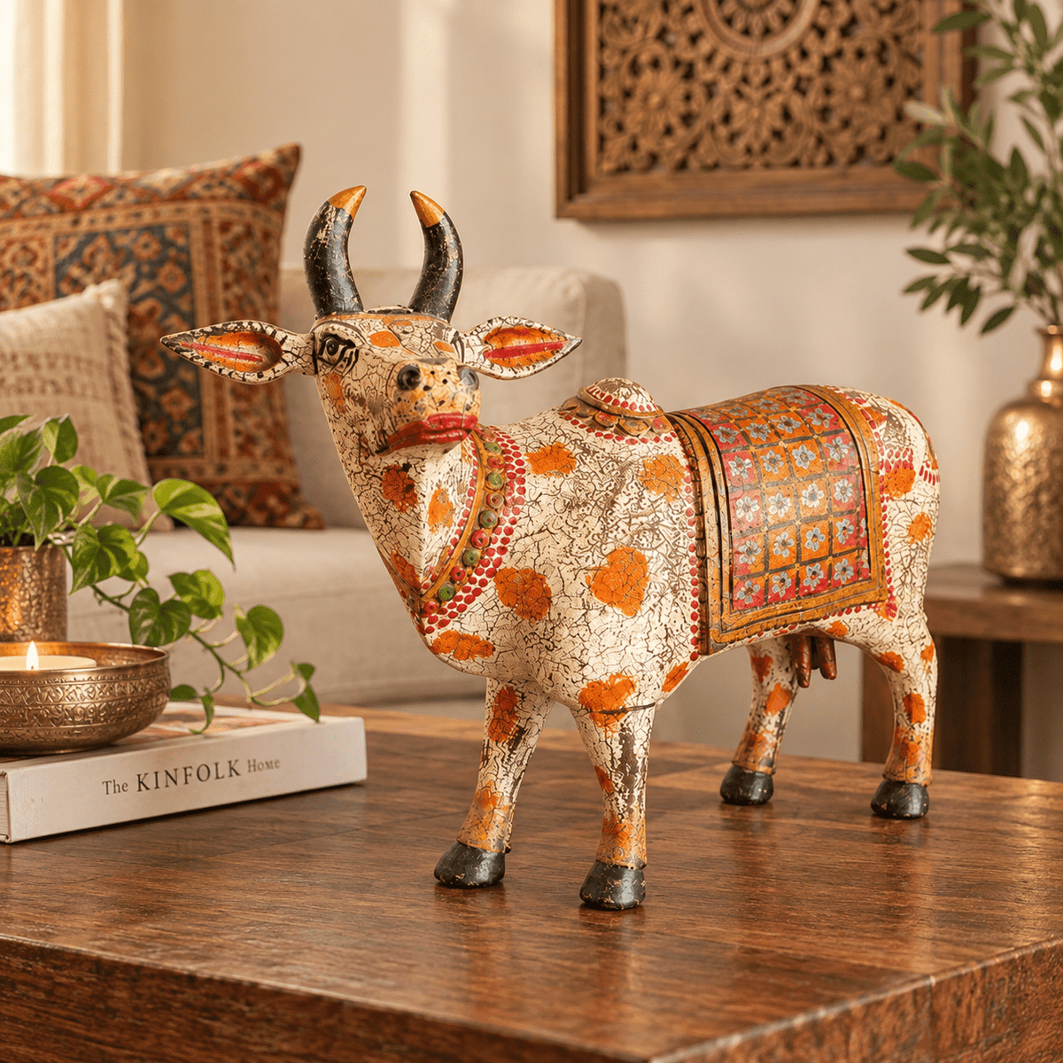 Vaca Sagrada Riqueza artística de Rajastán - BOUTIQUEDELAINDIA