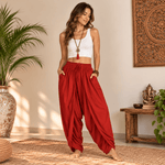 Pantalón Ancho Unisex para Yoga Agni Rojo - BOUTIQUEDELAINDIA