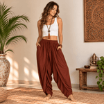 Pantalón Ancho Unisex para Yoga Aruna Terracota - BOUTIQUEDELAINDIA