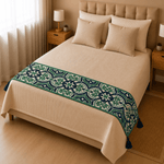 Camino de Mesa de Lino Rize Verde - BOUTIQUEDELAINDIA