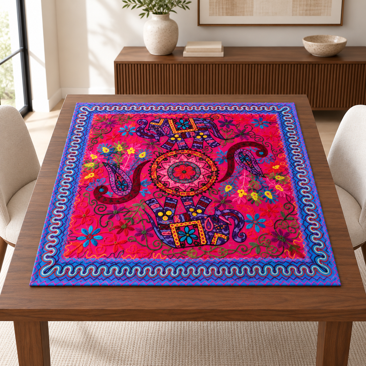 Mantel de Mesa Padma Mandala de la India - BOUTIQUEDELAINDIA