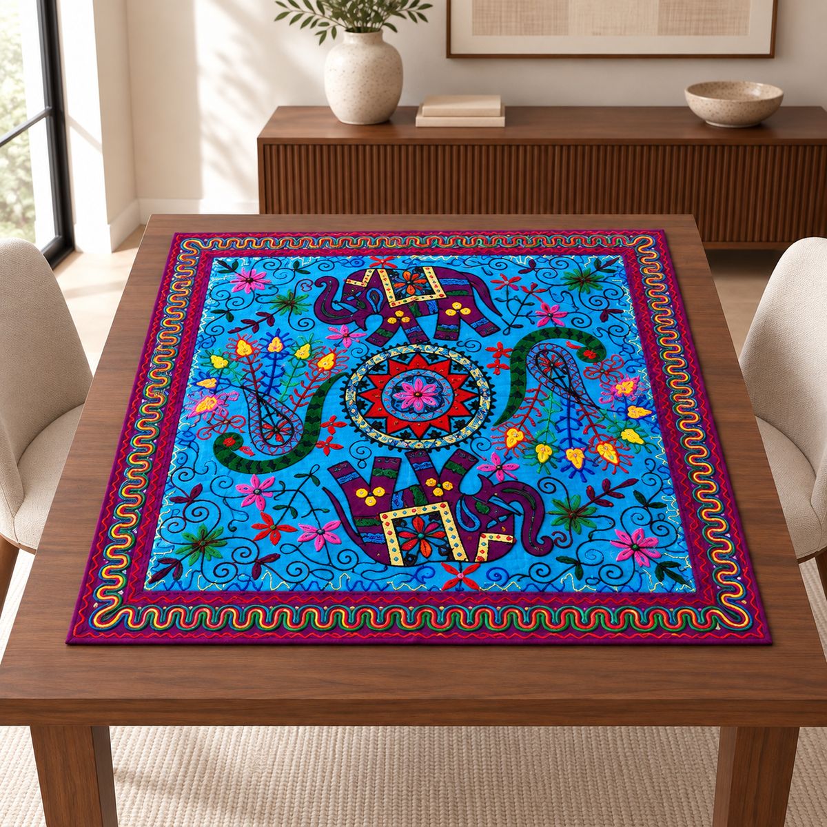 Mantel de Mesa Neel Gaj de la India - BOUTIQUEDELAINDIA