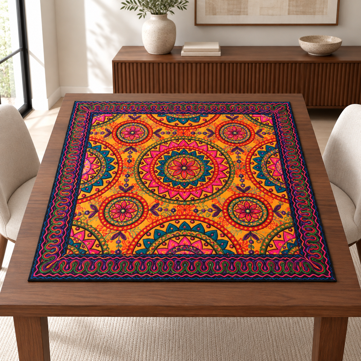 Mantel de Mesa, Centro de Mesa, Estilo Hindú - BOUTIQUEDELAINDIA