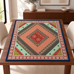 Mantel Cuadrado Artesanal con Bordados Tradicionales - BOUTIQUEDELAINDIA