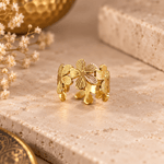 Anillo Ishani Floral en Bronce Dorado - BOUTIQUEDELAINDIA