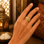 Anillo Ishani Floral en Bronce Dorado - BOUTIQUEDELAINDIA