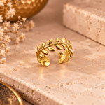 Anillo Amara Rama de Hojas en Bronce Dorado - BOUTIQUEDELAINDIA