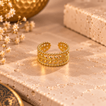 Combo Kavya de 3 Anillos en Bronce Dorado - BOUTIQUEDELAINDIA